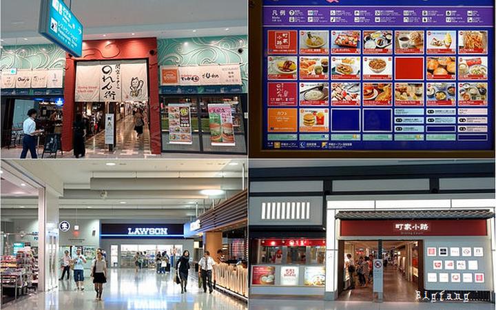 關西機場的餐廳區與店家招牌
